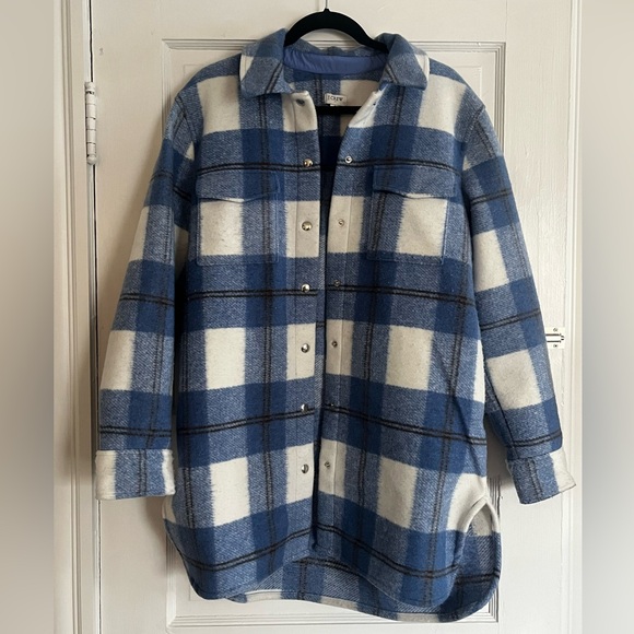 J. Crew Jackets & Blazers - J. Crew Blue and White Plaid Utility Shacket